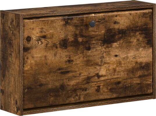 vidaXL Vegghengt skoskap BREDA 71 x 17 x 43 cm Konstruert tre Røkt Eik