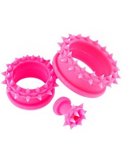 Piercing Tunnel With Spiked Edges Rosa Strl 24 mm