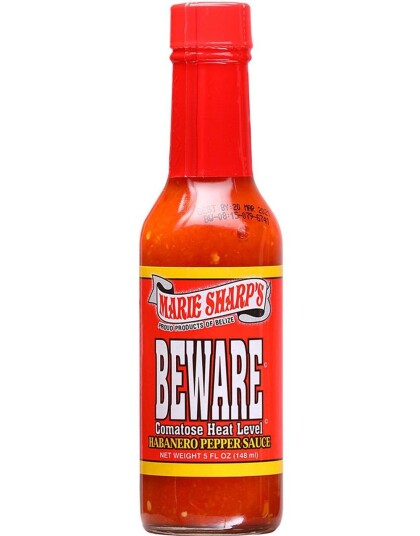 Marie Sharp"s BEWARE Hot Sauce Kjempesterk Habanero Chilisaus 148 ml Belize Marie Sharp"s BEWARE Hot Sauce Kjempesterk Habanero Chilisaus 148 ml Belize