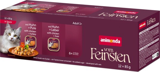 Animonda Vom Feinsten Våtfôr Adult I Saus Blandet Pakke 2 Varianter 12 X 85 G