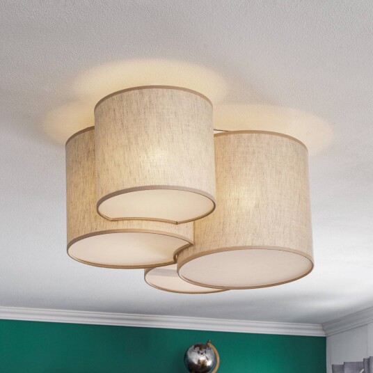 TK Lighting Mona Nature taklampe 4-lys naturlig lin