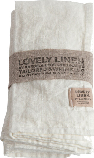 Lovely Linen servietter 45x45 cm offwhite 4-pk
