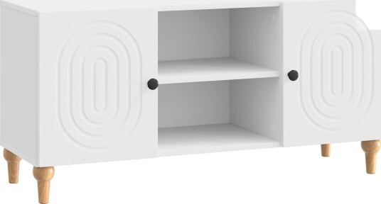 TV skap Høgglans hvit 102 x 34,5 x 50 cm Konstruert tre