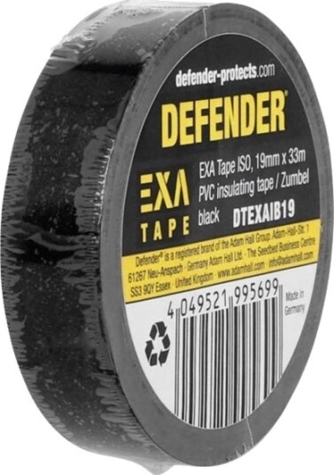 Defender By Adam Hall Exa Tape Dtexaib19 Isolasjonstape Svart 33 M X 19 Mm 1 Stk Defender By Adam Hall Exa Tape Dtexaib19 Isolasjonstape Svart 33 M X 19 Mm 1 Stk