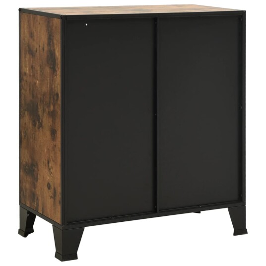 vidaXL Oppbevaringsskap rustikk brun 72x36x82 cm metall og MDF vidaXL Oppbevaringsskap rustikk brun 72x36x82 cm metall og MDF