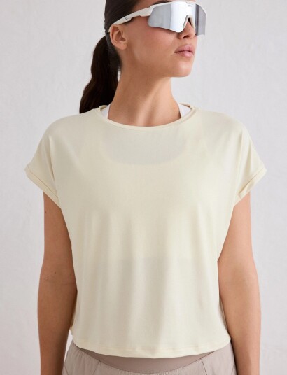 aim´n Soft Basic Roll Sleeve Top Yellow XS