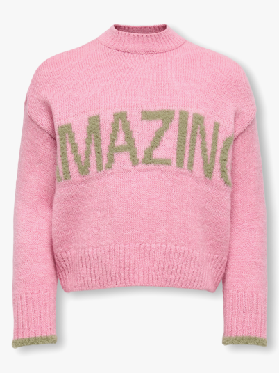 Kids Only Amour Long Sleeve Oneck Pullover Knit Rosa 104