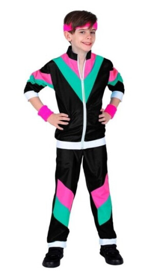 Sort 80Er Joggingdragt Kostume