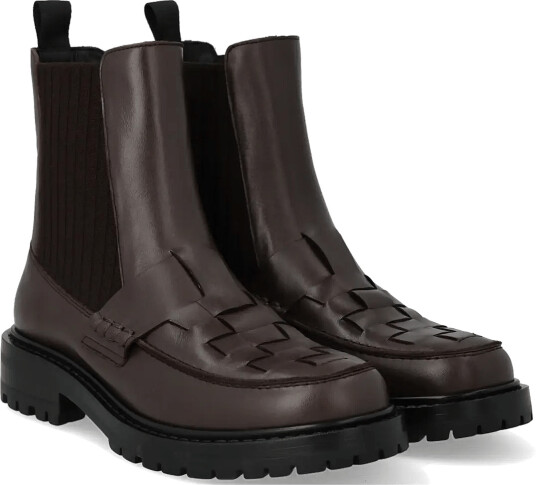 ANGULUS Booties Flat With Elastic Brown 42