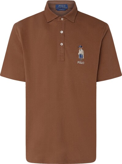 Polo Ralph Lauren Classic Fit Polo Bear Mesh Polo Shirt LUGGAGE BROWN HR M