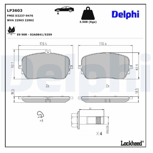 Bremseklosser DELPHI LP3603