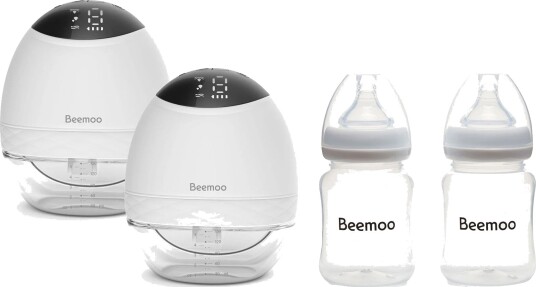 Beemoo CARE Wearable LED Elektrisk Brystpumpe Dobbel inkl. Flasker 180 ml 2-pack Beemoo CARE Wearable LED Elektrisk Brystpumpe Dobbel inkl. Flasker 180 ml 2-pack