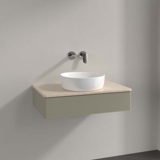 Villeroy & Boch Antao Servantskap med 1 skuff 80x50x19 cm u/lys Steingrå/Crème
