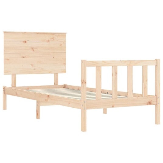 vidaXL Sengeramme med hodegavl 100x200 cm heltre 8720845985615