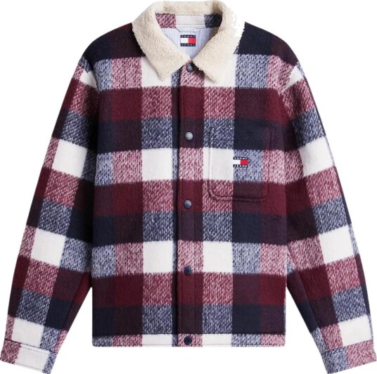 Tommy Jeans Tjm Teddy Collar Brushed Shacket DARK NIGHT NAVY BUFFALO CHECK XL