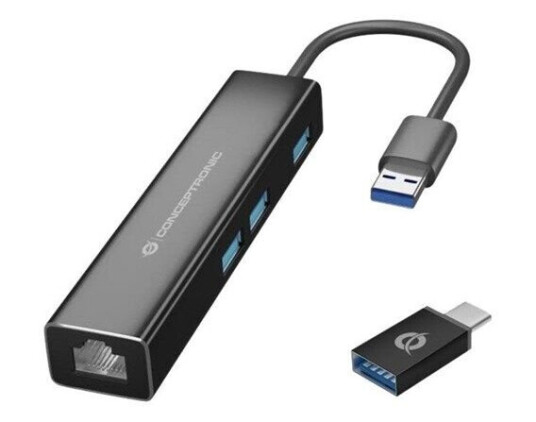 Conceptronics Conceptronic DONN07BA - hub - 3 ports USB-hub - 3 porter - Svart