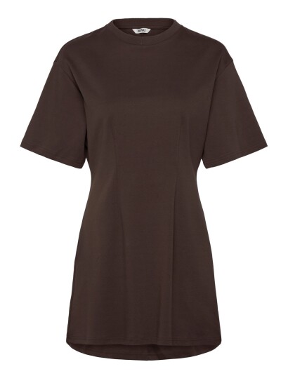 Monki Waisted T Shirt Dress   Brown   XXS