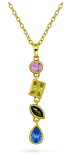 Pan Jewelry Smykke i forgylt 925 sølv med farget zirkonia Pan Jewelry Smykke i forgylt 925 sølv med farget zirkonia