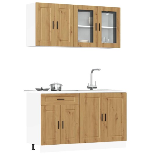 Kjøkkenskapssett 4 deler Kalmar artisan eik konstruert tre 8721158504883 Kjøkkenskapssett 4 deler Kalmar artisan eik konstruert tre 8721158504883