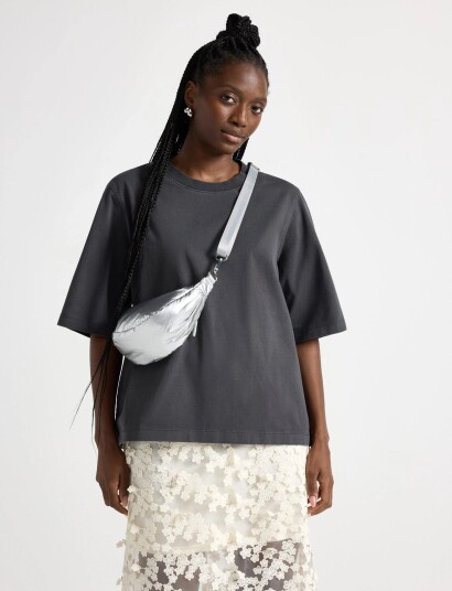 Lindex Oversized T Shirt In Washed Cotton Black S
