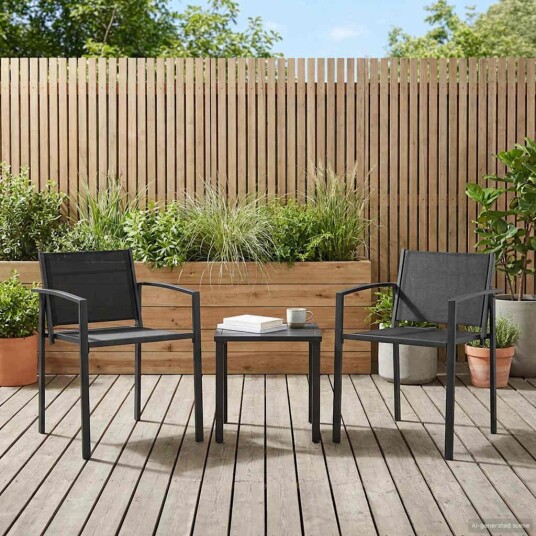 vidaXL Hagestoler 2 stk. Svart og Anthracite Textilene stoff