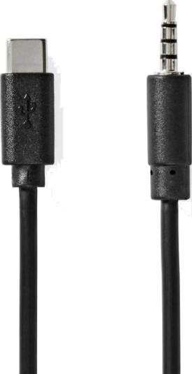 Nedis USB-C til 3.5mm Adapter 1m - Rund, Nikkelbelagt, Sort