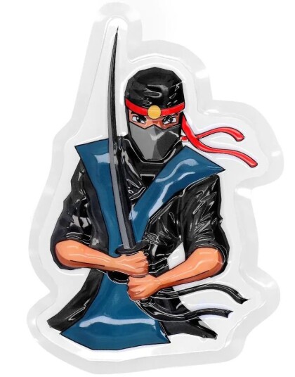 Ninja med Katana Vindus Dekorasjon 14x20 cm Ninjafest