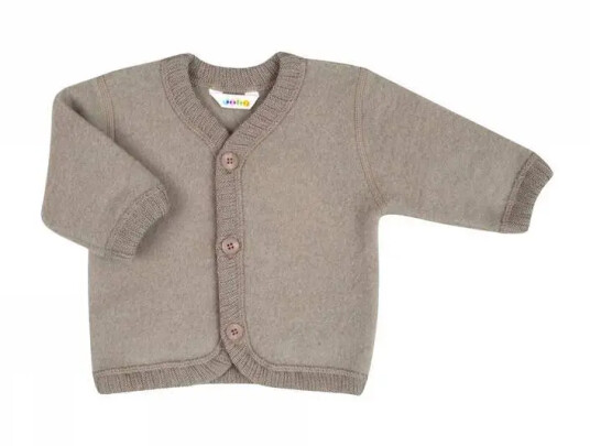 Brun cardigan i Softull | Joha | Baby | Sesame Mel | størrelse 70 | 100% Soft Ull til