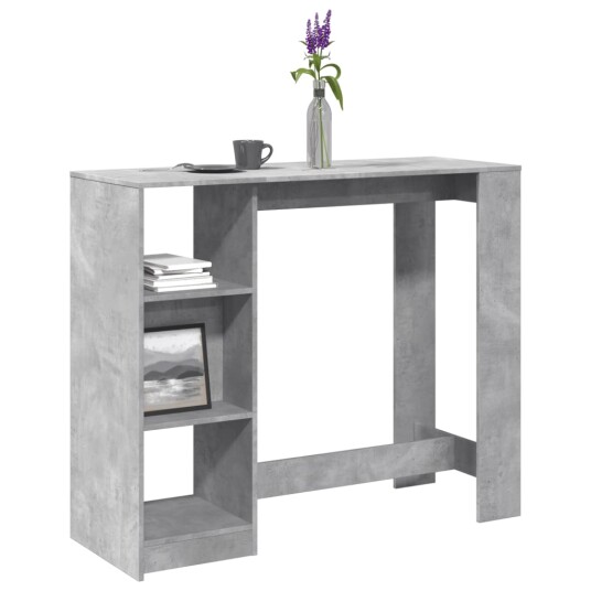  Barbord med hylle betonggrå 124x46x103,5 cm konstruert tre 8721158386823