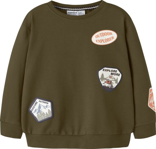 Name It Nmmole Ls Nreg Sweat Bru OLIVE NIGHT 110