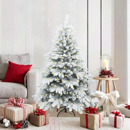  Kunstig juletre med 150 LED med stativ grønn 150 cm PE og PVC