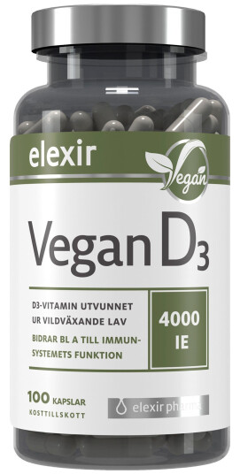 Elexir Pharma D3 Vitamin Vegan 4000IE 100 stk