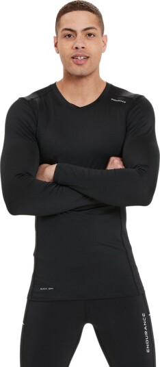 Endurance Power Langermet Baselayer T skjorte Herre Svart M