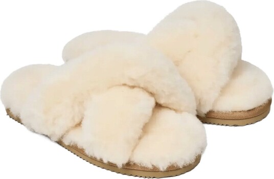 Rosemunde Rhsydney Shearling Cross Sandal ALMOND 39