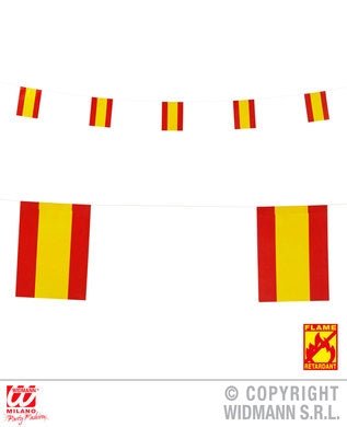 Spansk Flaggrekke På Totalt 6 Meter Rød/gul Papir Spansk Flaggrekke På Totalt 6 Meter Rød/gul Papir
