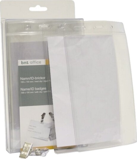 Navneskilt Clip/Strop Id Kort 100X150mm Blød 10 Pack Smal Åbn. Navneskilt Clip/Strop Id Kort 100X150mm Blød 10 Pack Smal Åbn.