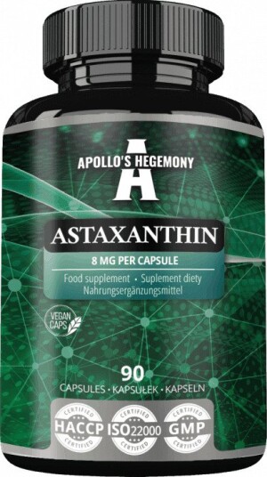 Astaxanthin 8 mg naturlig mikroalge vegansk – 90 kapsler
