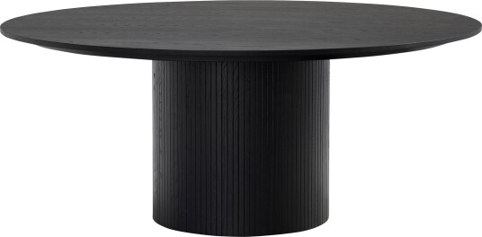Kopparbo Rundt Stort Spisebord 180 cm for 8 personer - Svart Tre / Ribbet
