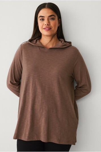 Ellos Plus Collection Collegegenser med hette Brun