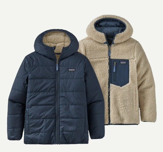 Patagonia Kids Reversible Ready Freddy Hoddy New Navy L 12 ÅR