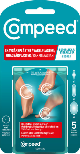 Compeed gnagsårplaster 3 størrelser 5 stk