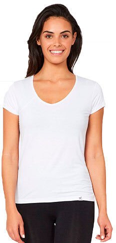 Boody Women´s V-Neck T-Shirt hvit str. XL Boody Women´s V-Neck T-Shirt hvit str. XL