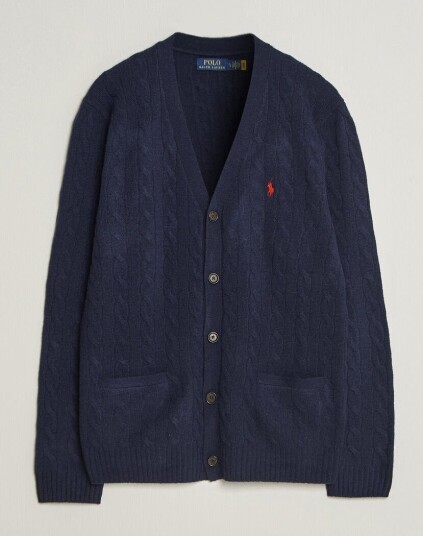 Polo Ralph Lauren Wool/Cashmere Cable Cardigan Hunter Navy