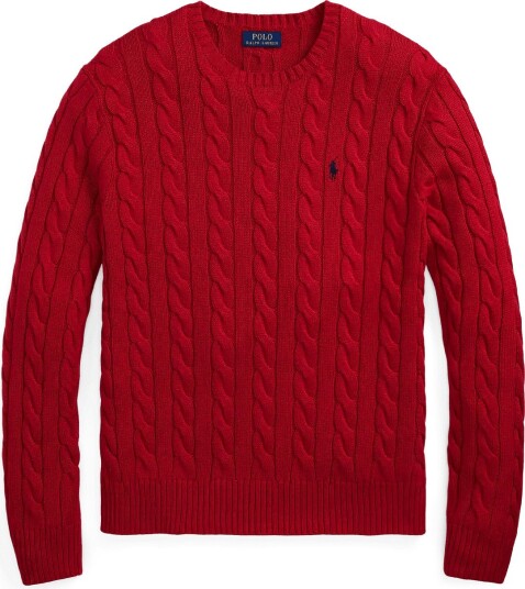 Polo Ralph Lauren Cable Knit Cotton Sweater Red S