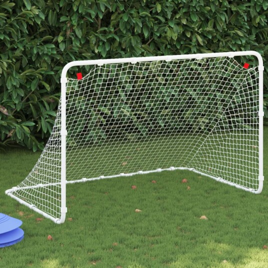 Fotballmål hvit 122x81x81 cm stål Fotballmål hvit 122x81x81 cm stål