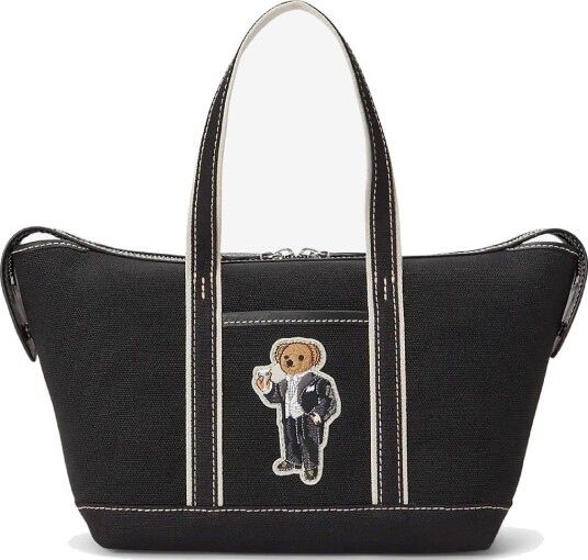 Polo Ralph Lauren Polo Bear Canvas Mini Shopper Tote - BLACK/BLACK - One Size