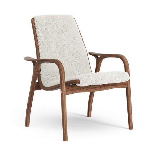 Swedese Laminett Lenestol Saueskinn Lakkert Valnøtt / Off white Swedese Laminett Lenestol Saueskinn Lakkert Valnøtt / Off white