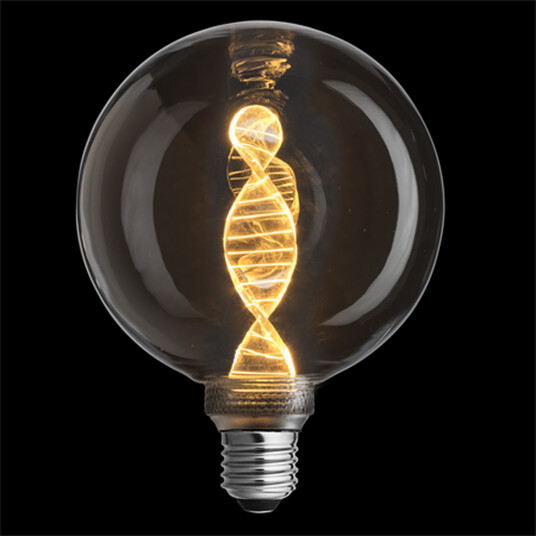 3-Steg DNA Grey Glob 125mm 3,6w 1800K E27 Røykfarget