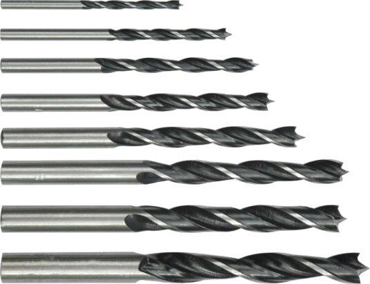 Borre Bits Viertlo Vorel For Tre/Betong Sylindrisk 7/4/5/3/6/10/8/9 Mm Sett (22380)