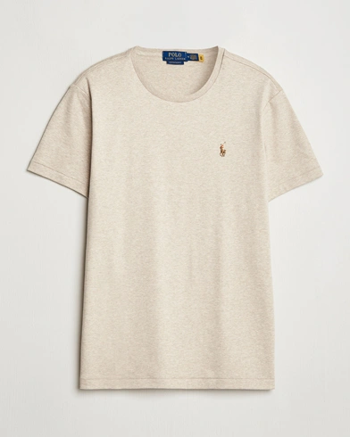 Polo Ralph Lauren Luxury Pima Cotton Crew Neck T-Shirt Dune Heather